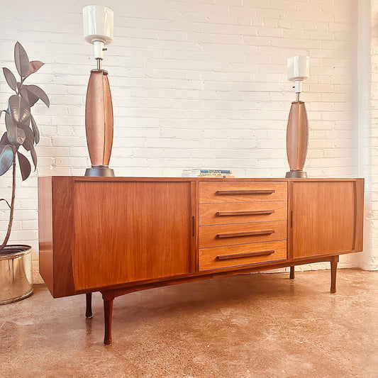 RS ASSOCIATES TEAK TAMBOUR DOOR SIDEBOARD CREDENZA