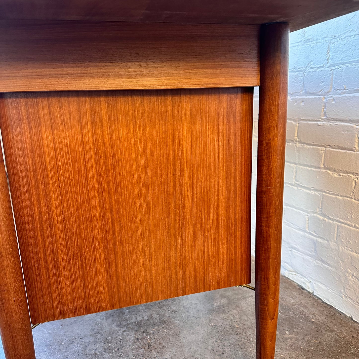 DANISH MODERN TEAK DROP LEAF WRITING DESK BY GUNNAR NIELSEN FOR TIBERGAARD