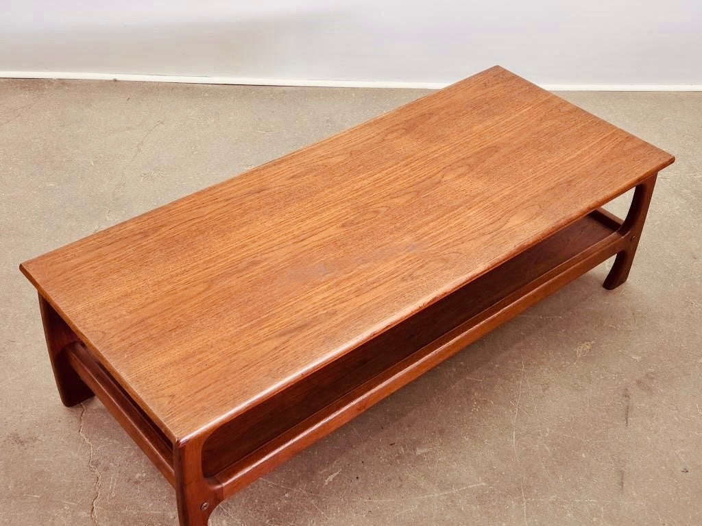 SCANDINAVIAN LARGE TEAK TWO-TIER COFFEE TABLE