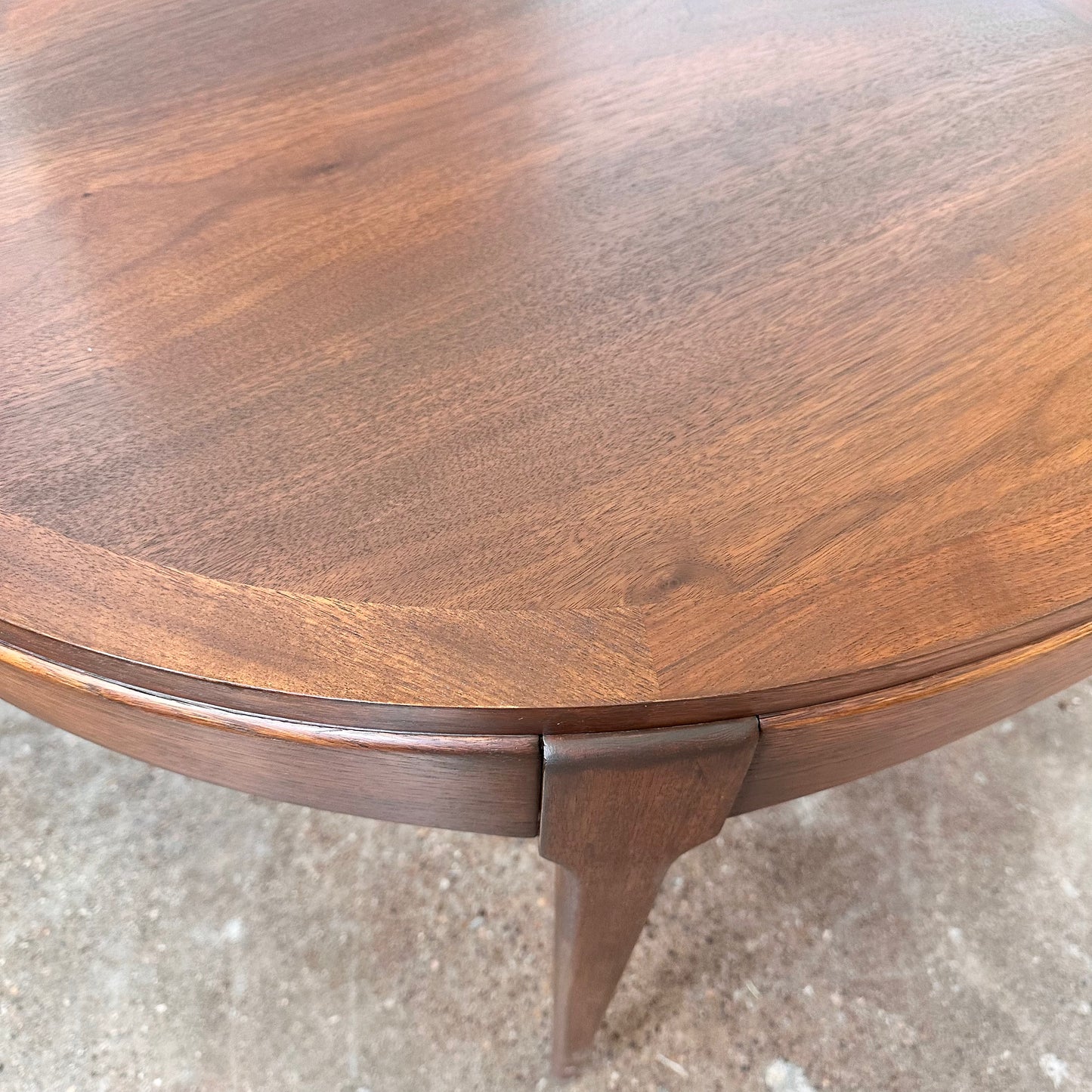 RESTORED MCM WALNUT OVAL DINING TABLE BY LANE