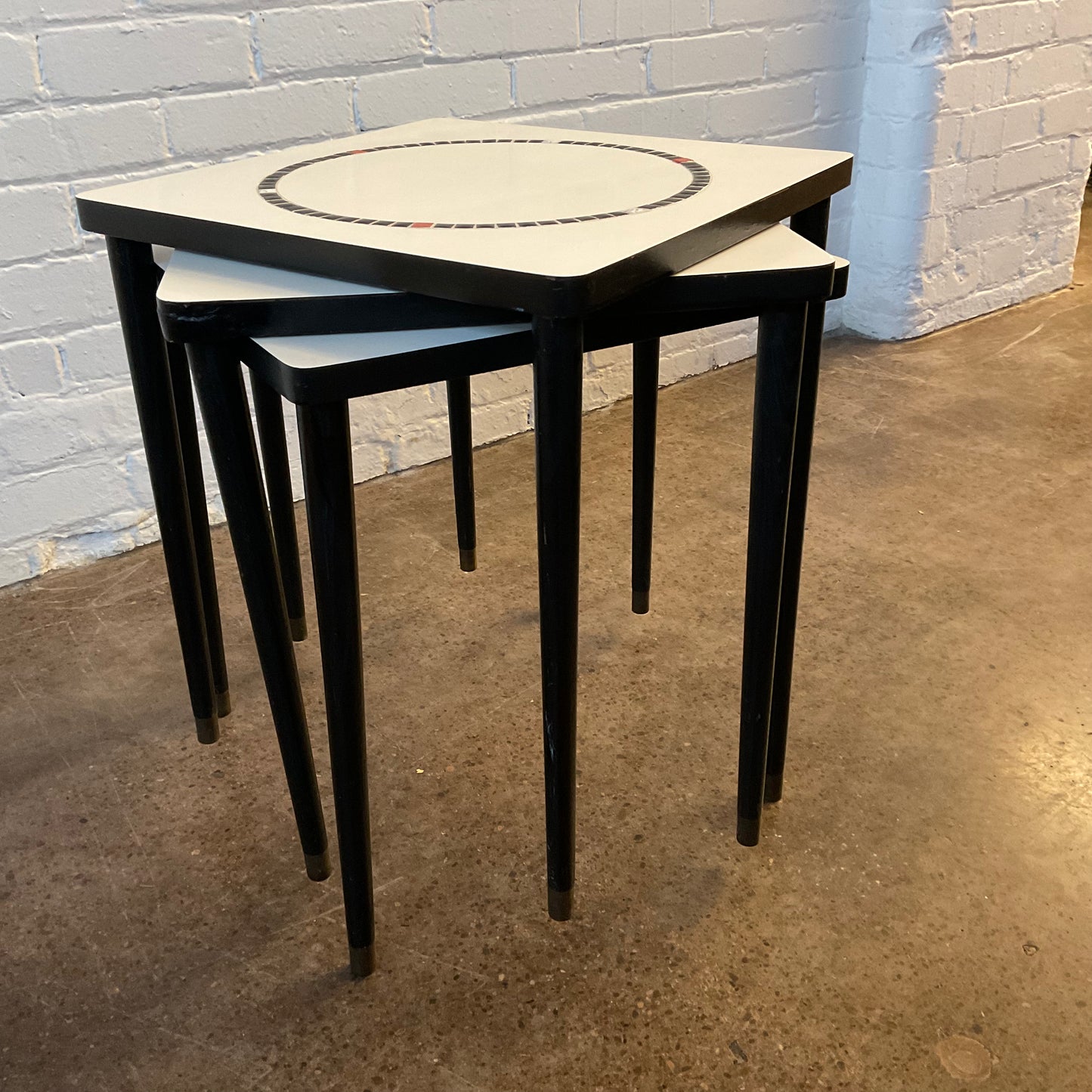 WHITE & TILE SMALL TABLE SET