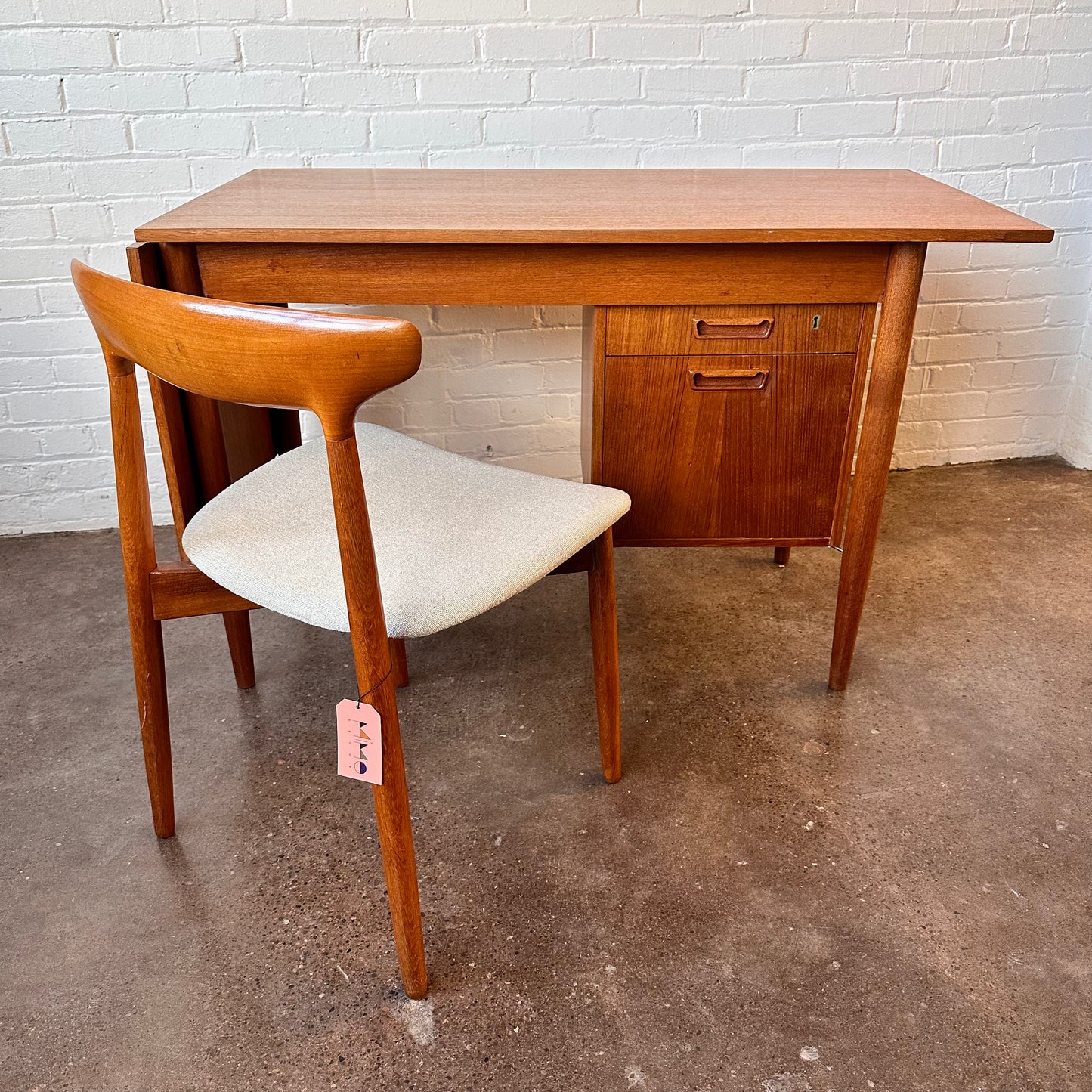 DANISH MODERN TEAK DROP LEAF WRITING DESK BY GUNNAR NIELSEN FOR TIBERGAARD