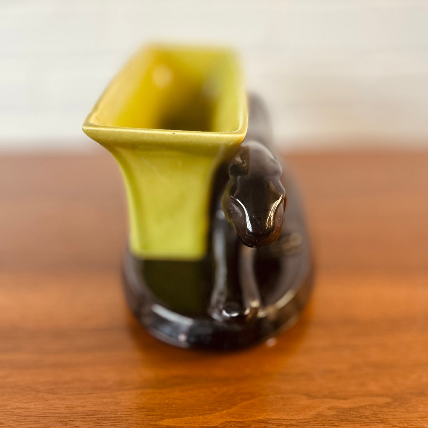 CERAMIC HAEGER PANTHER WITH PLANTER FEATURE