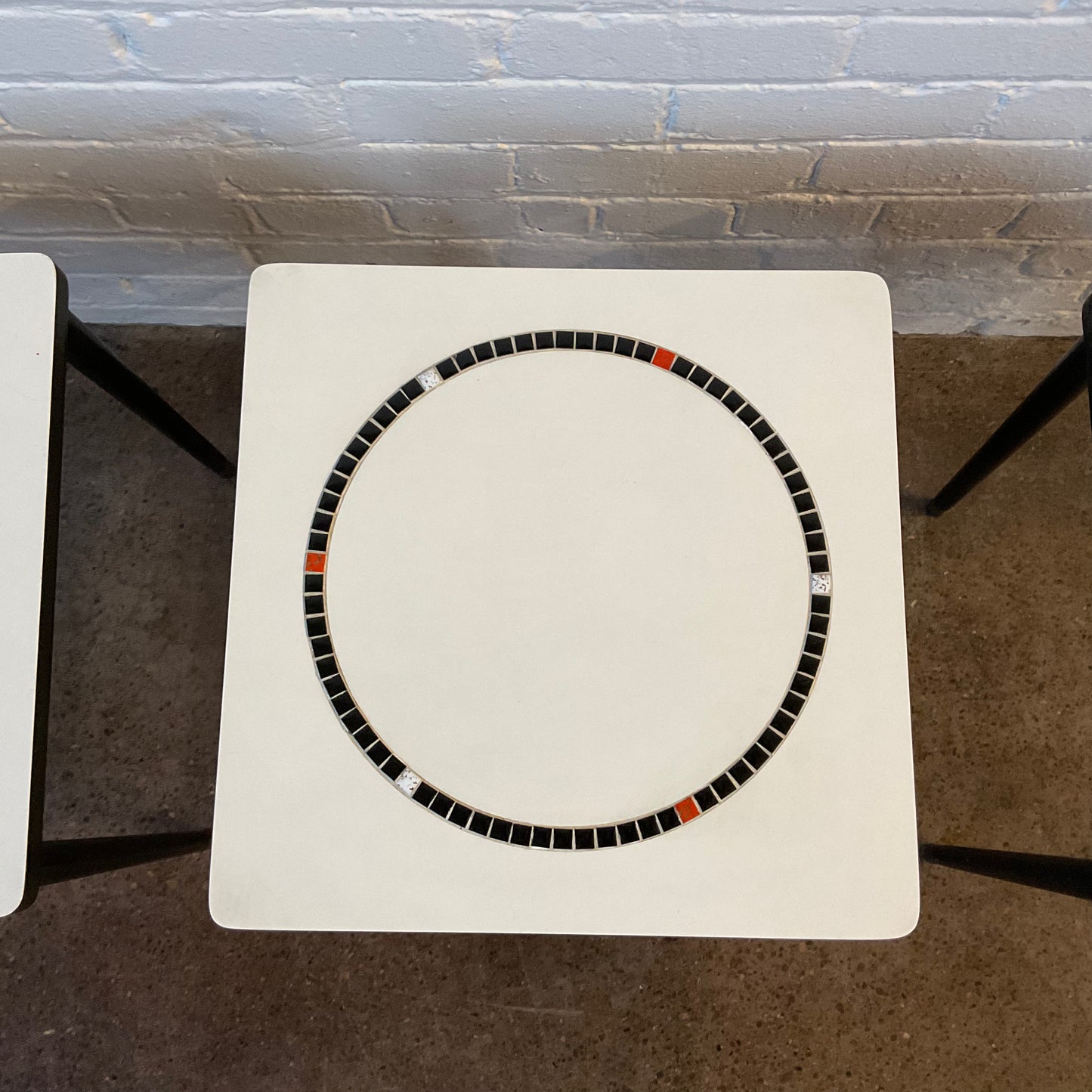 WHITE & TILE SMALL TABLE SET