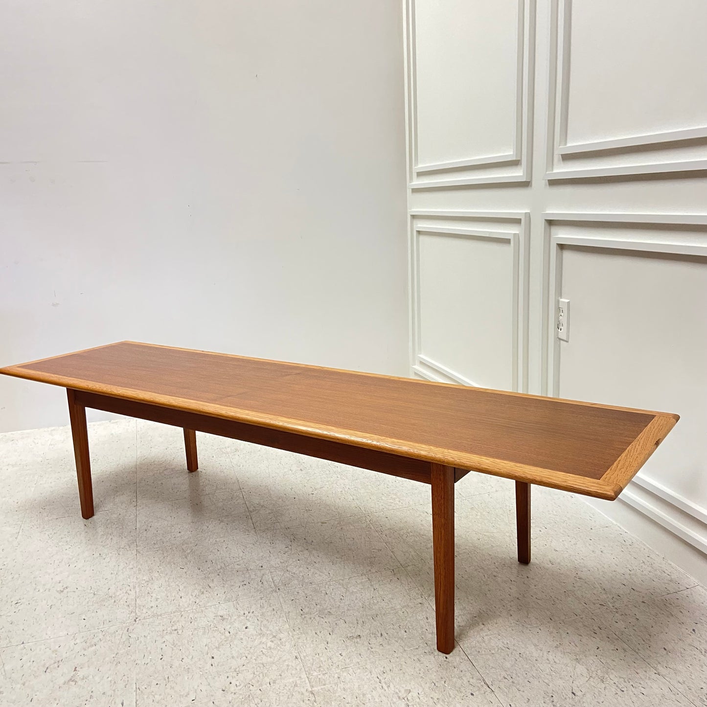 RESTORED 70” LONG MCM WALNUT COFFEE TABLE