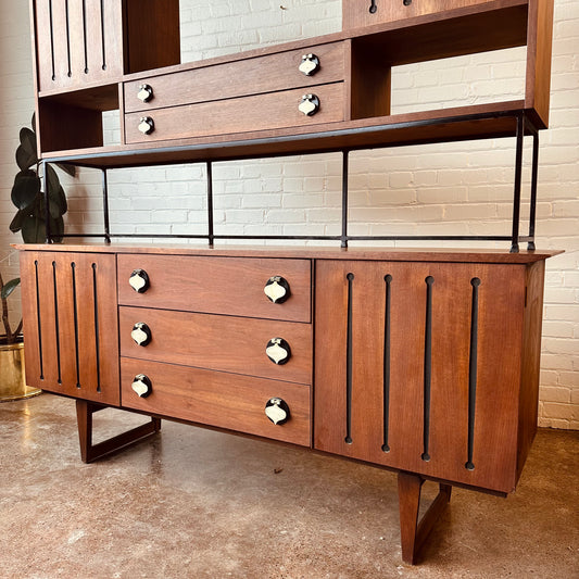 STANLEY WALNUT SPADE ROOM DIVIDER/WALL UNIT