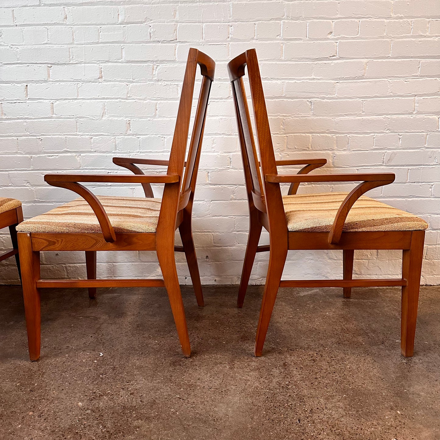 SET OF 6 MCM CANED WALNUT DINING CHAIRS