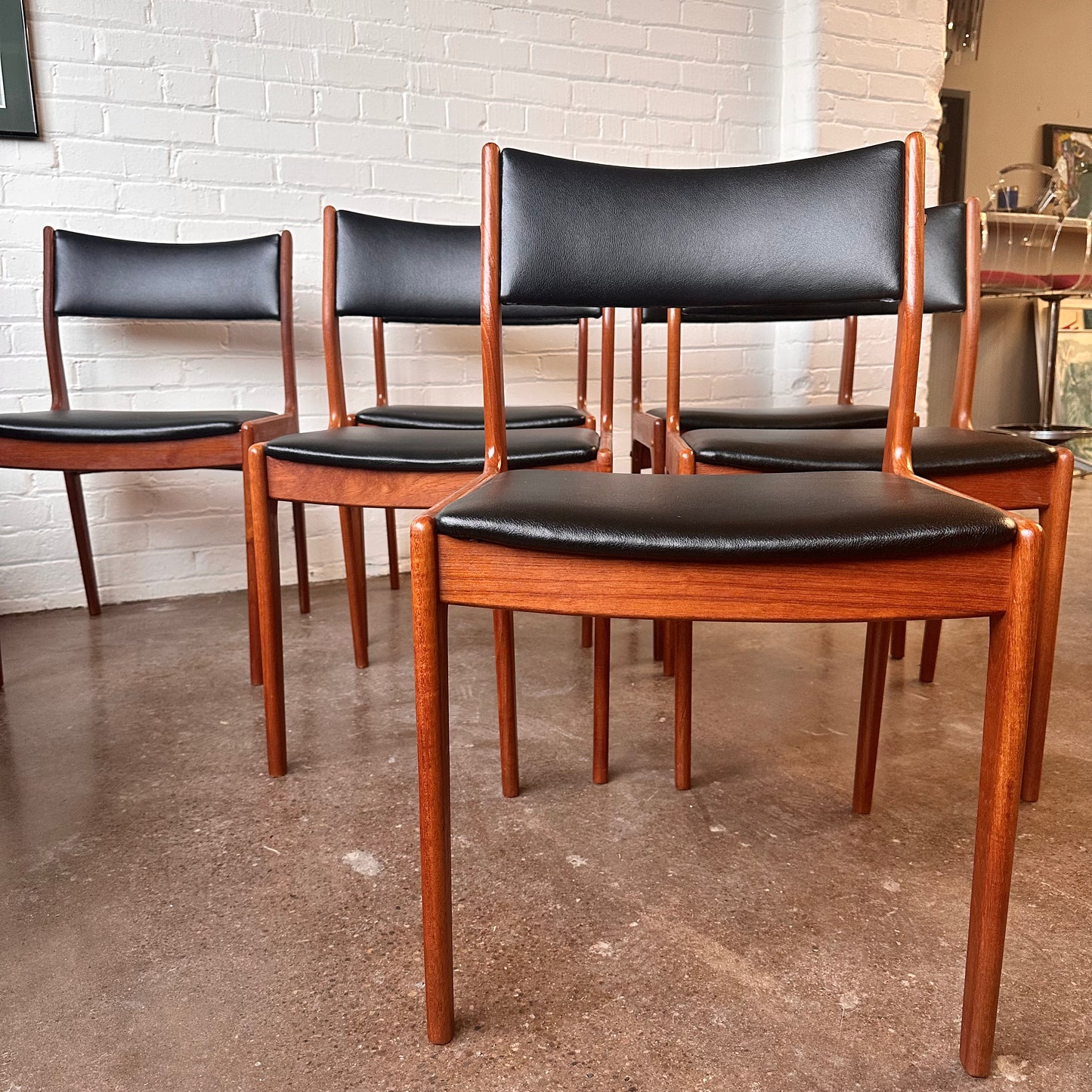 RESTORED JOHANNES ANDERSEN TEAK DINING CHAIRS FOR ULDUM - SET OF 8