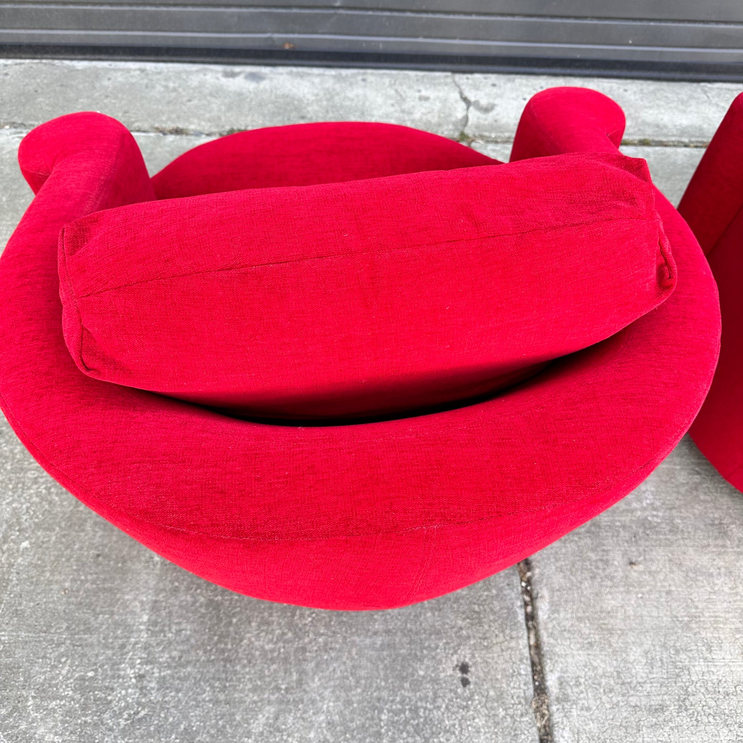 LIPSTICK RED SWIVEL CHAIRS FROM DIRECTIONAL - PAIR