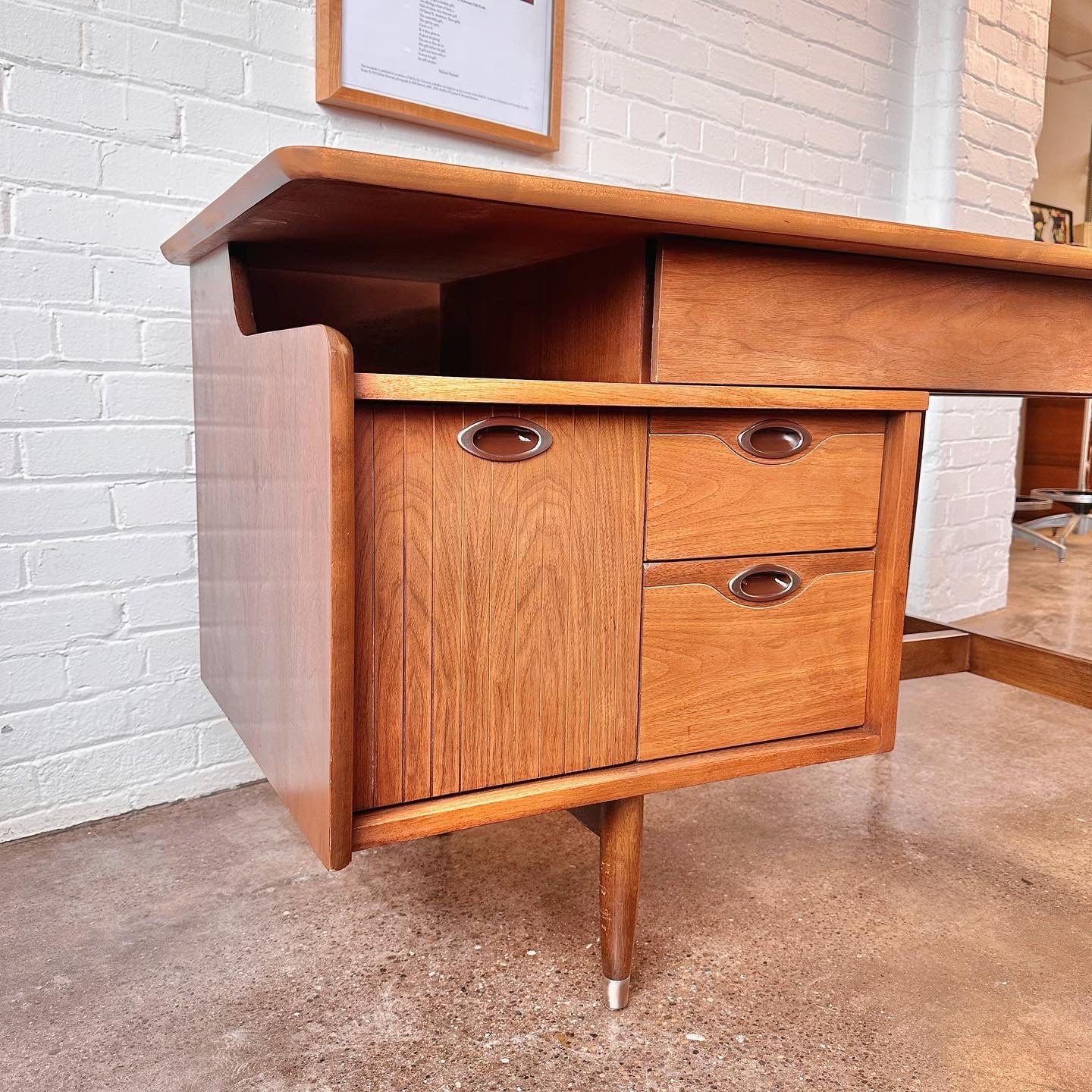 RESTORED MCM WALNUT WRITING DESK BY HOOKER