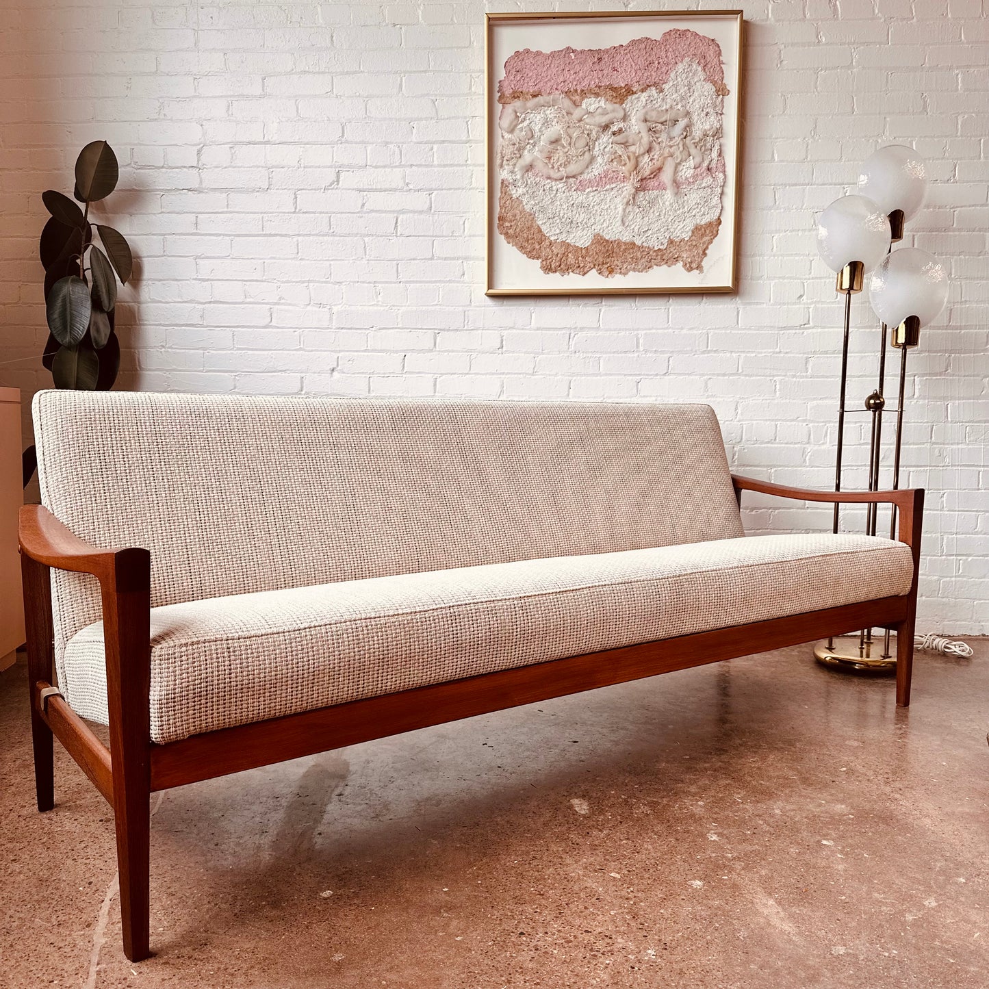 NEW RESTORED NORWEGIAN MODERN WALNUT SOFA