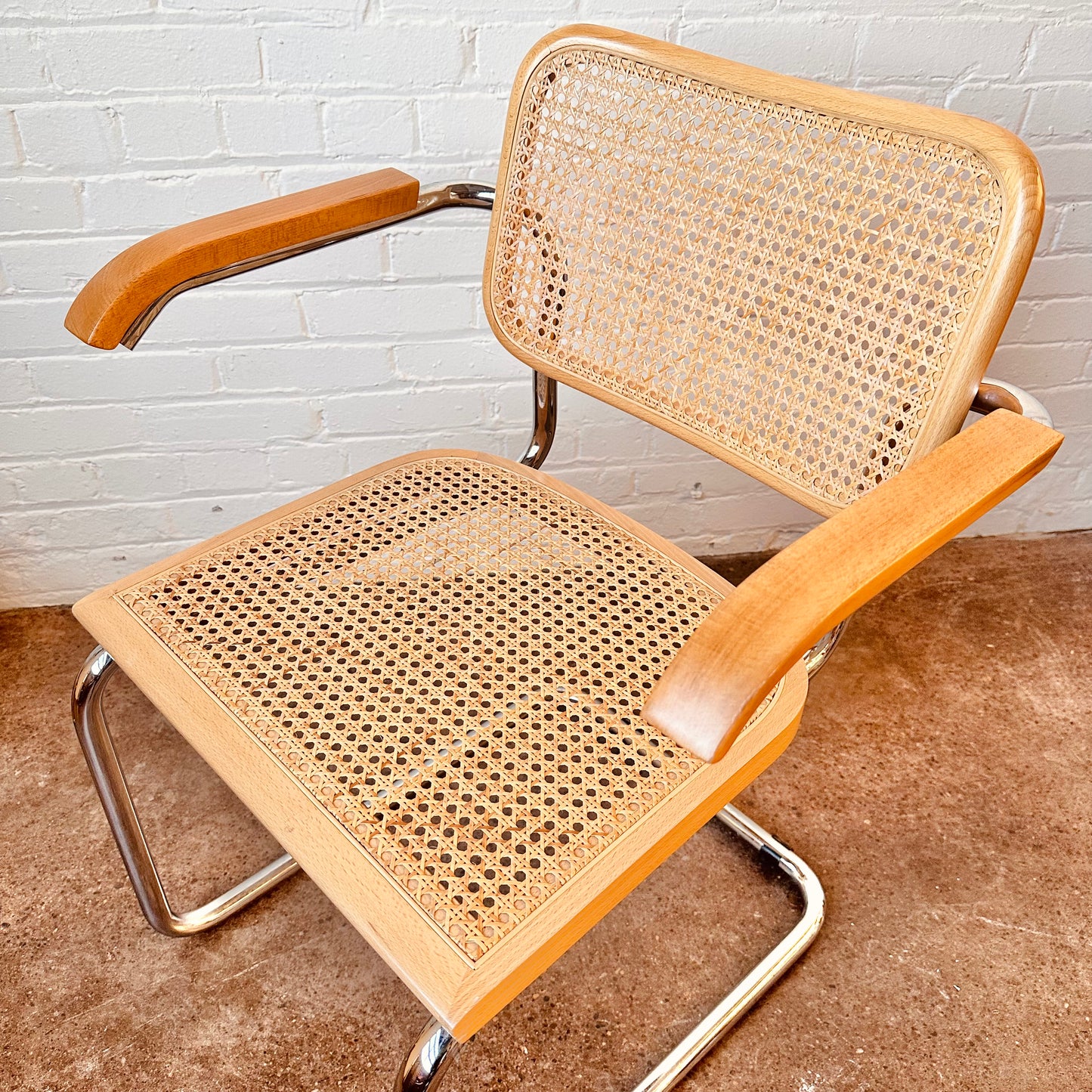 MARCEL BREUER CESCA CANED ARM CHAIRS - SET OF 6 MADE IN ITALY