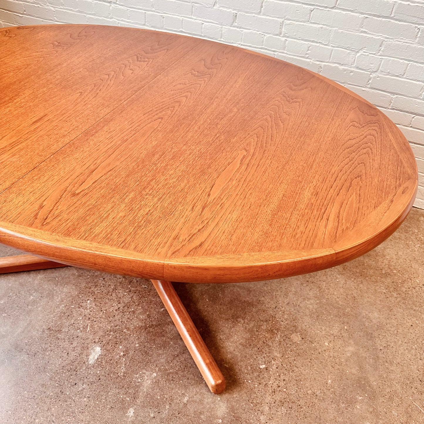 RESTORED OVAL DANISH MODERN DINING TABLE