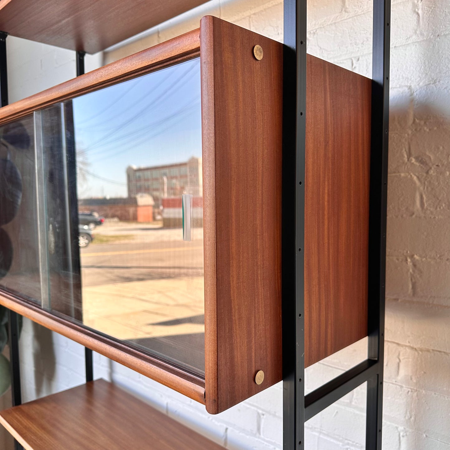 DANISH TEAK & IRON FREESTANDING WALL UNIT