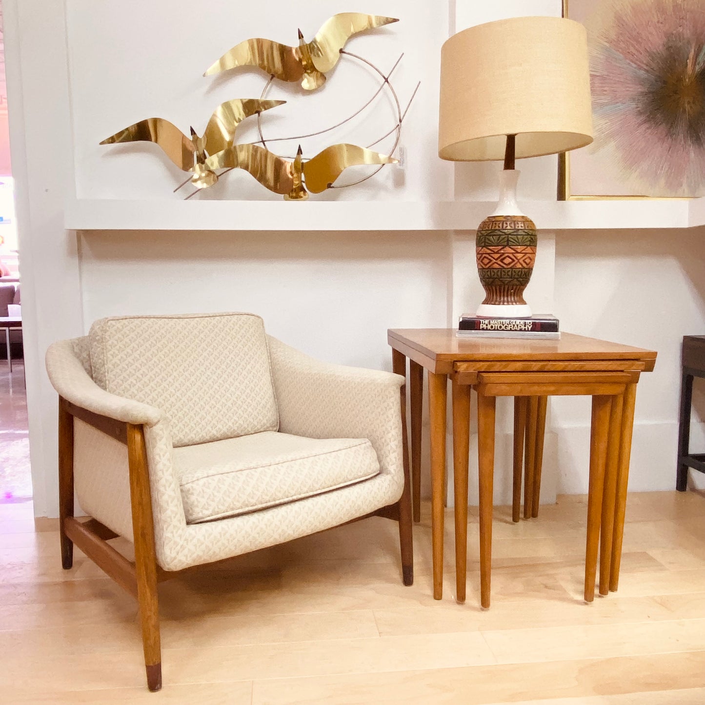 CREAM ACCENT CHAIR BY FOLKE OHLSSON FOR DUX
