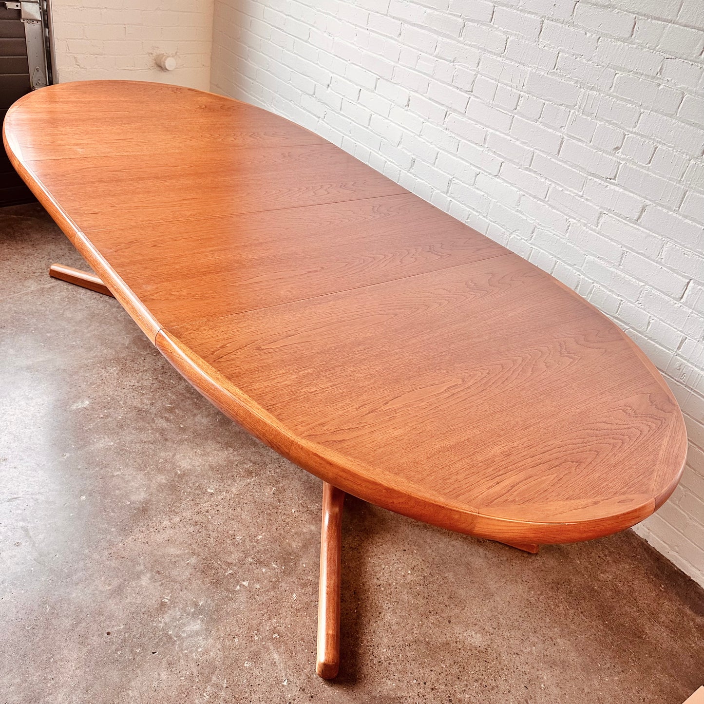 RESTORED OVAL DANISH MODERN DINING TABLE