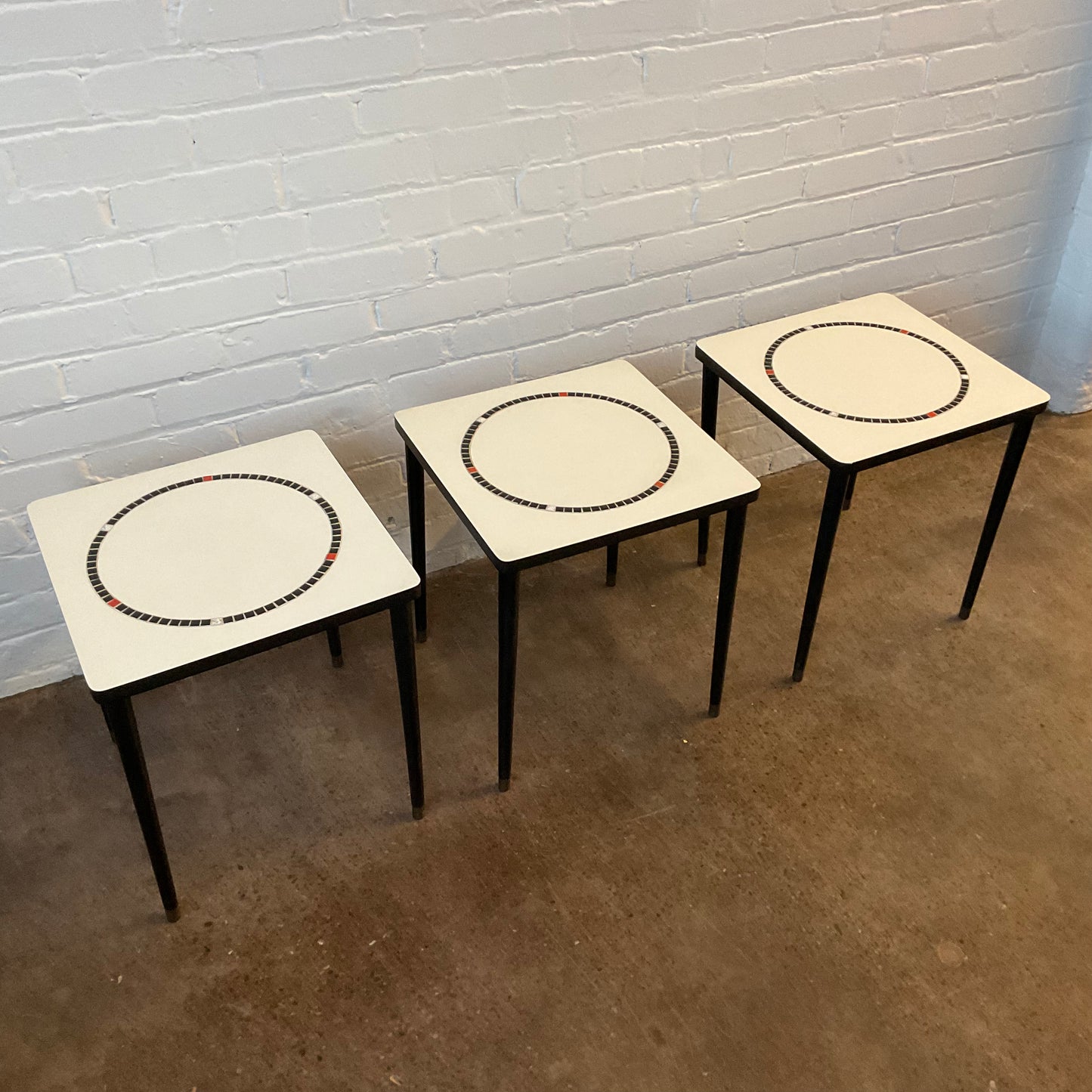 WHITE & TILE SMALL TABLE SET