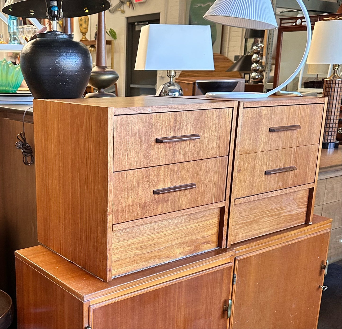 PAIR OF DANISH TEAK NIGHTSTANDS