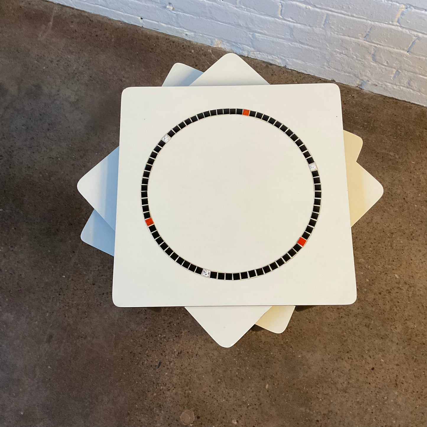 WHITE & TILE SMALL TABLE SET