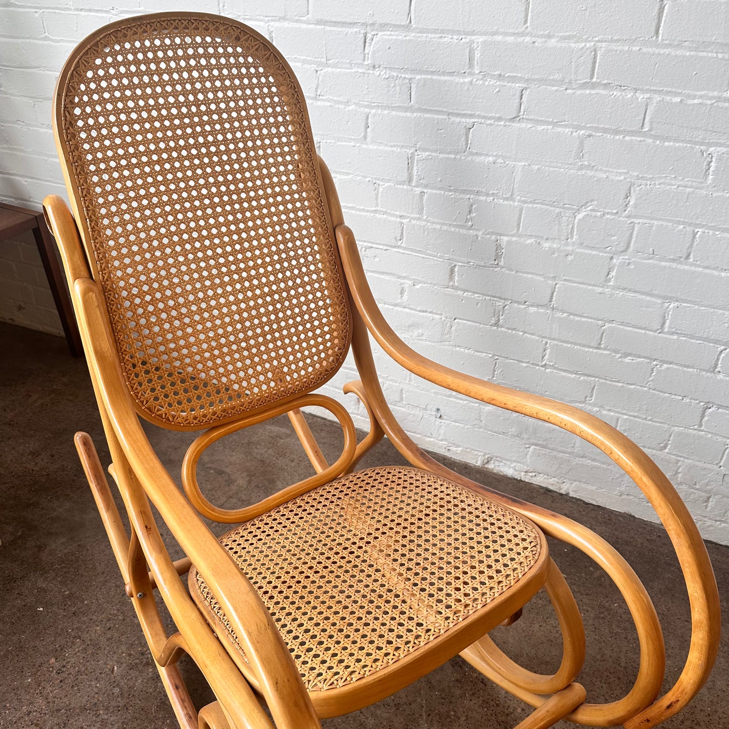 VINTAGE THONET BENTWOOD & CANED ROCKING CHAIR