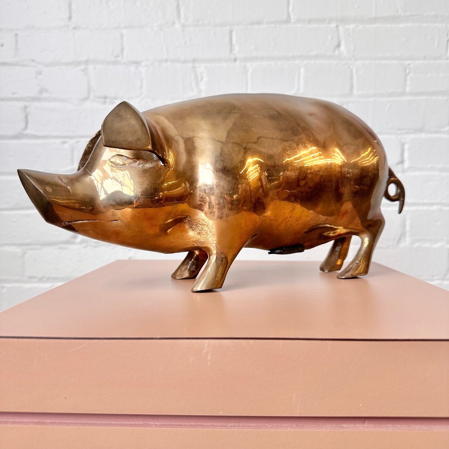 VINTAGE BRASS PIGGY BANK