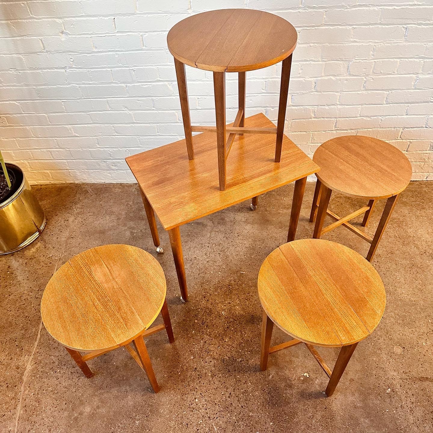 POUL HUNDEVAD MAPLE NESTING STORAGE TABLES