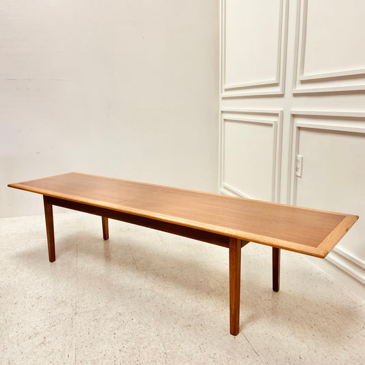 RESTORED 70” LONG MCM WALNUT COFFEE TABLE