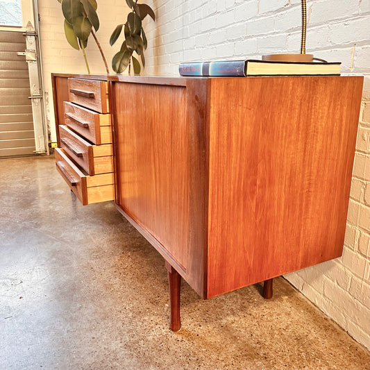 RS ASSOCIATES TEAK TAMBOUR DOOR SIDEBOARD CREDENZA