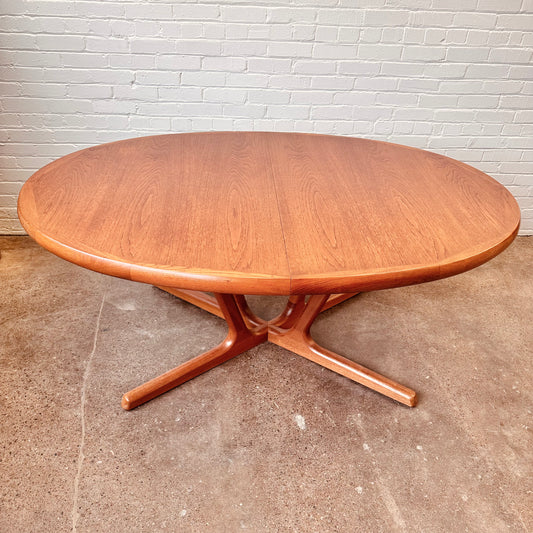 RESTORED OVAL DANISH MODERN DINING TABLE