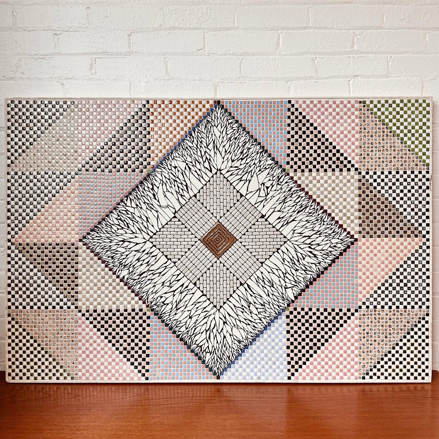 HANDCRAFTED GEOMETRIC MOSAIC TILED ART PANEL