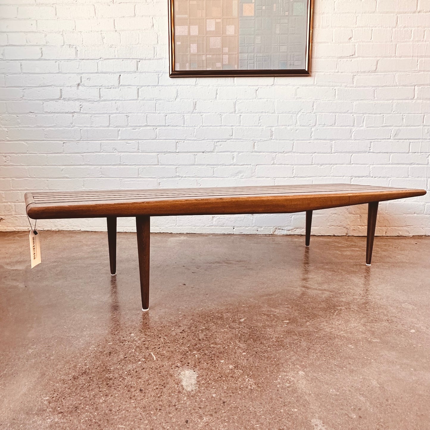 RESTORED MID-CENTURY SLAT WOOD COFFEE TABLE