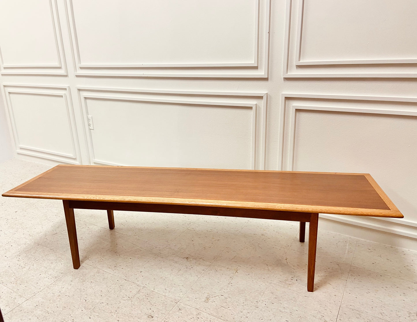 RESTORED 70” LONG MCM WALNUT COFFEE TABLE
