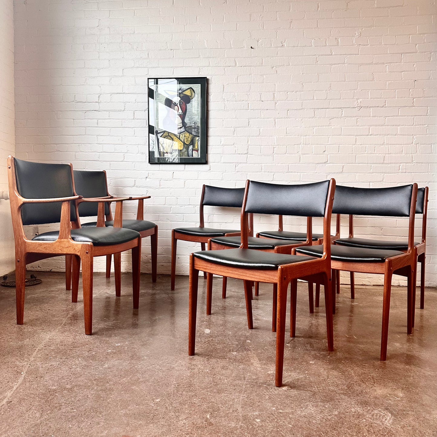 RESTORED JOHANNES ANDERSEN TEAK DINING CHAIRS FOR ULDUM - SET OF 8