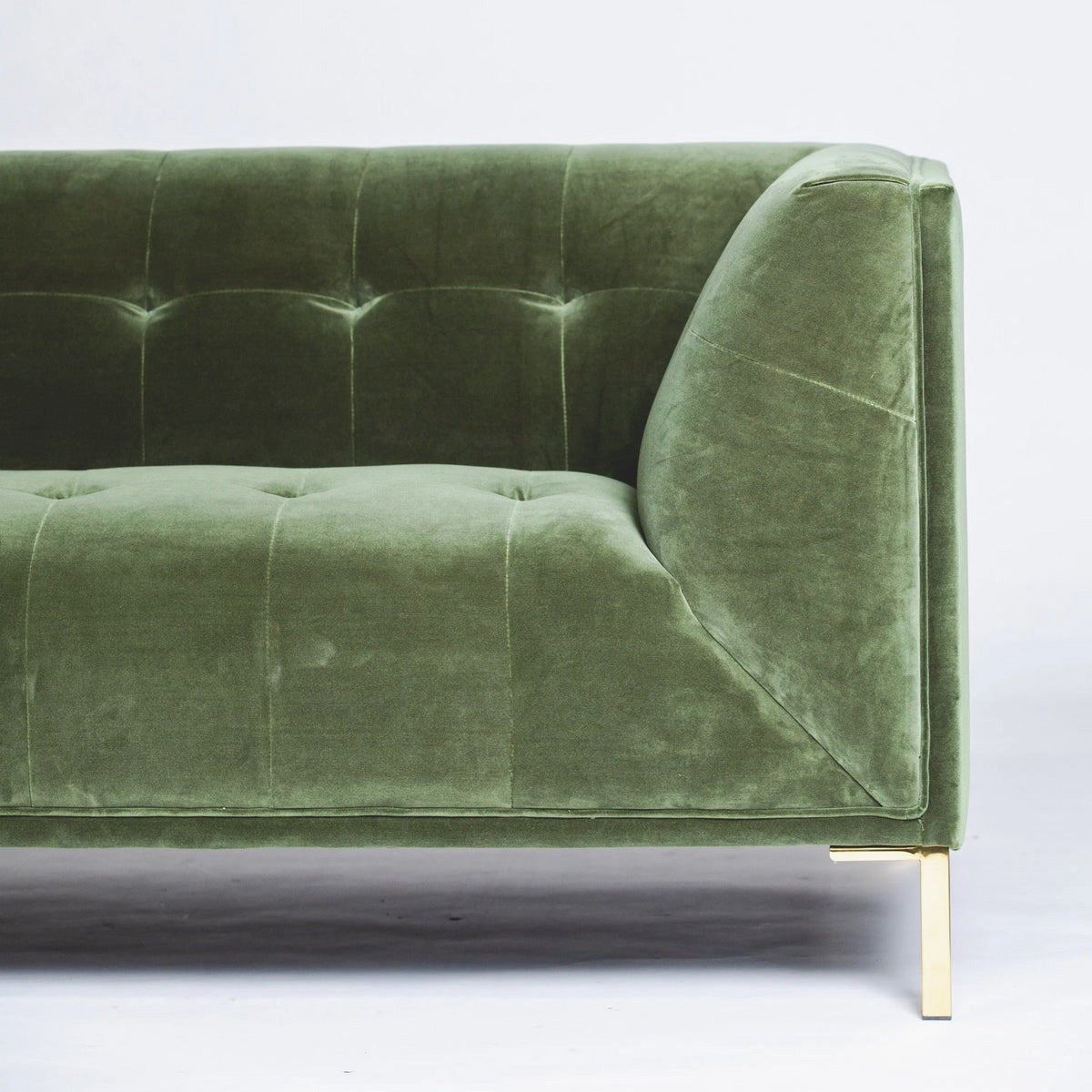 NEW MOSS GREEN VELVET CHESTERFIELD SOFA