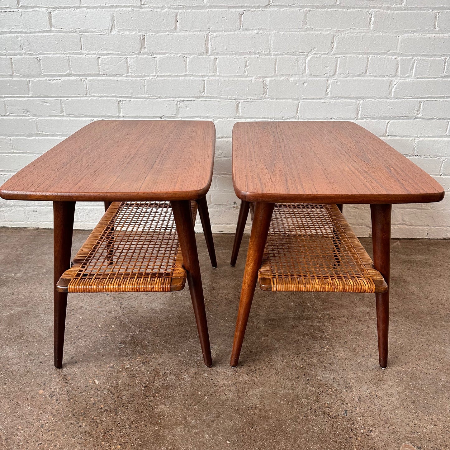 TEAK & CANE SIDE TABLES CASALA MODELL