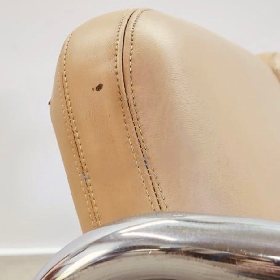 TUBULAR CHROME & CAMEL TWO-SEATER LOVESEAT