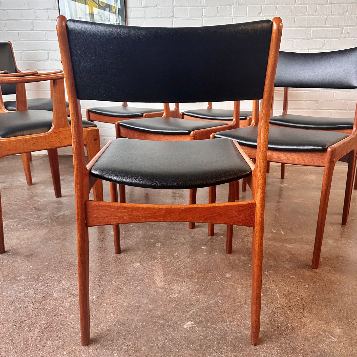 RESTORED JOHANNES ANDERSEN TEAK DINING CHAIRS FOR ULDUM - SET OF 8
