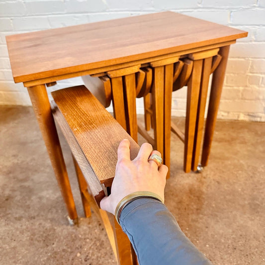 POUL HUNDEVAD MAPLE NESTING STORAGE TABLES