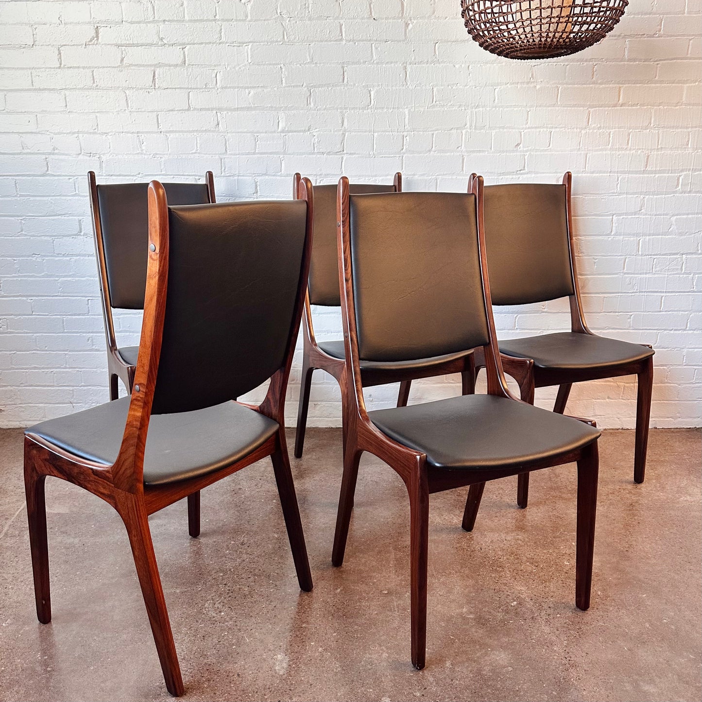 SET OF 6 KAI KRISTENSEN FOR K.S. MOBLER ROSEWOOD DINING CHAIRS
