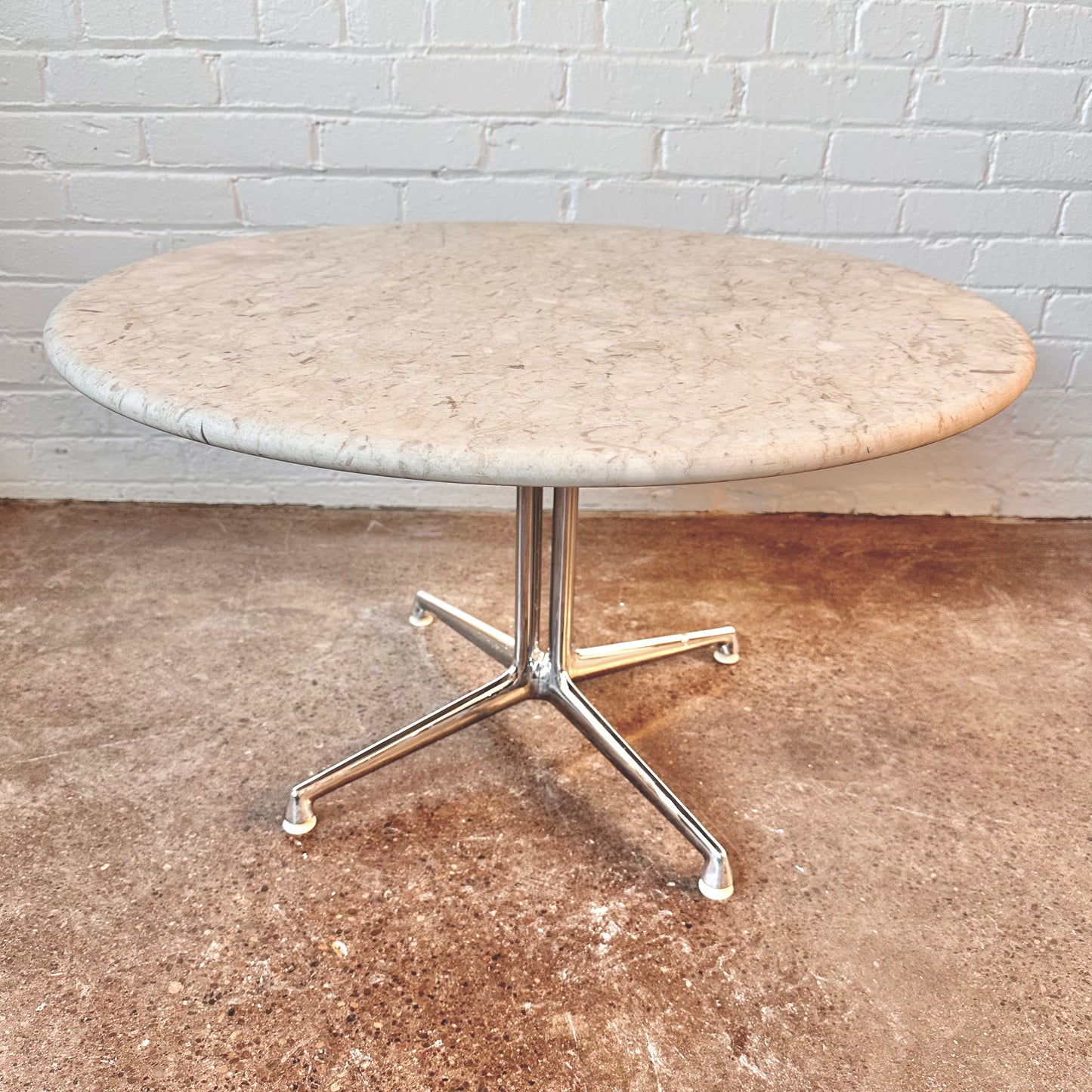 EAMES LA FONDA ROUND STONE COFFEE TABLE BY HERMAN MILLER