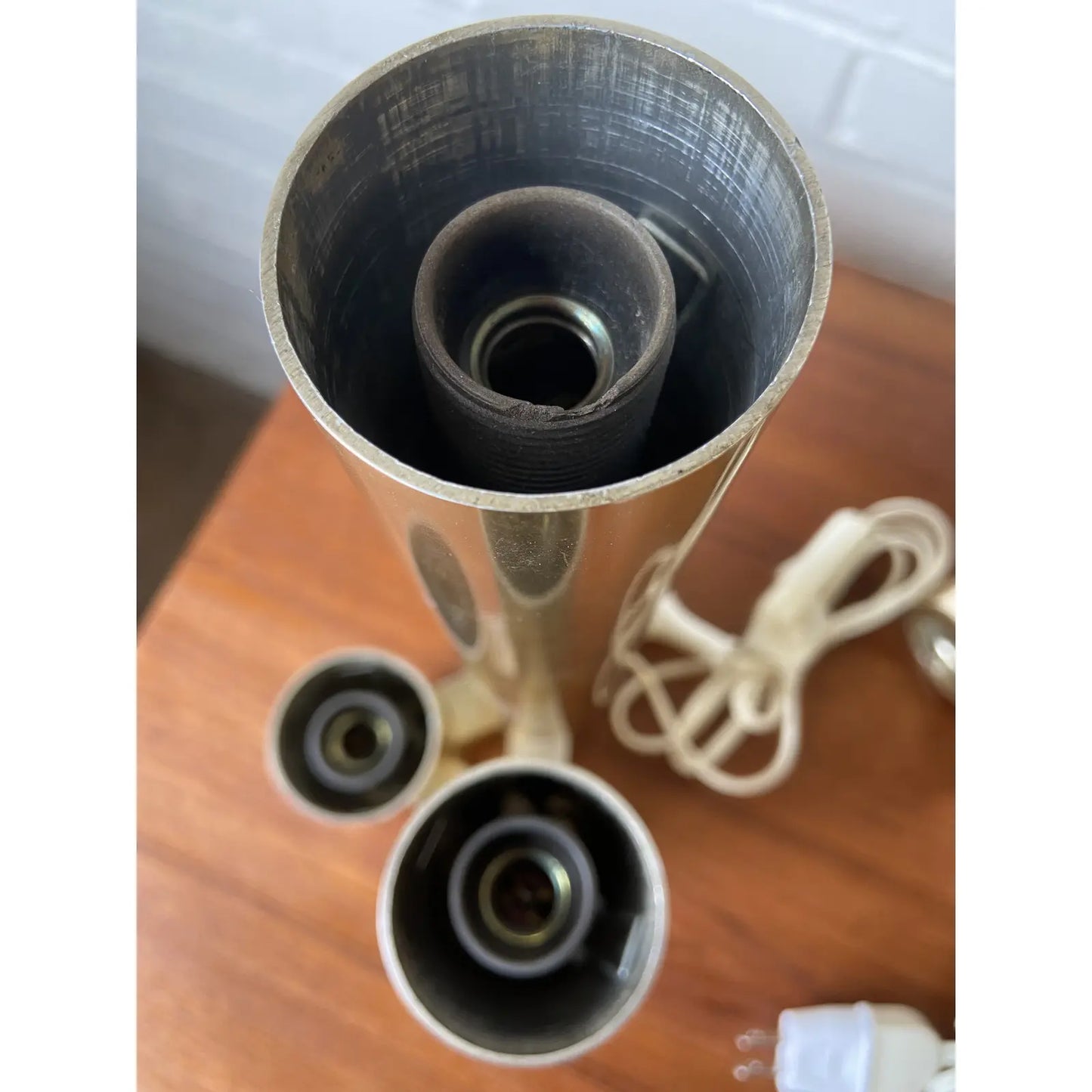 PAIR OF ITALIAN REGGIANI GOLD TUBULAR LAMPS