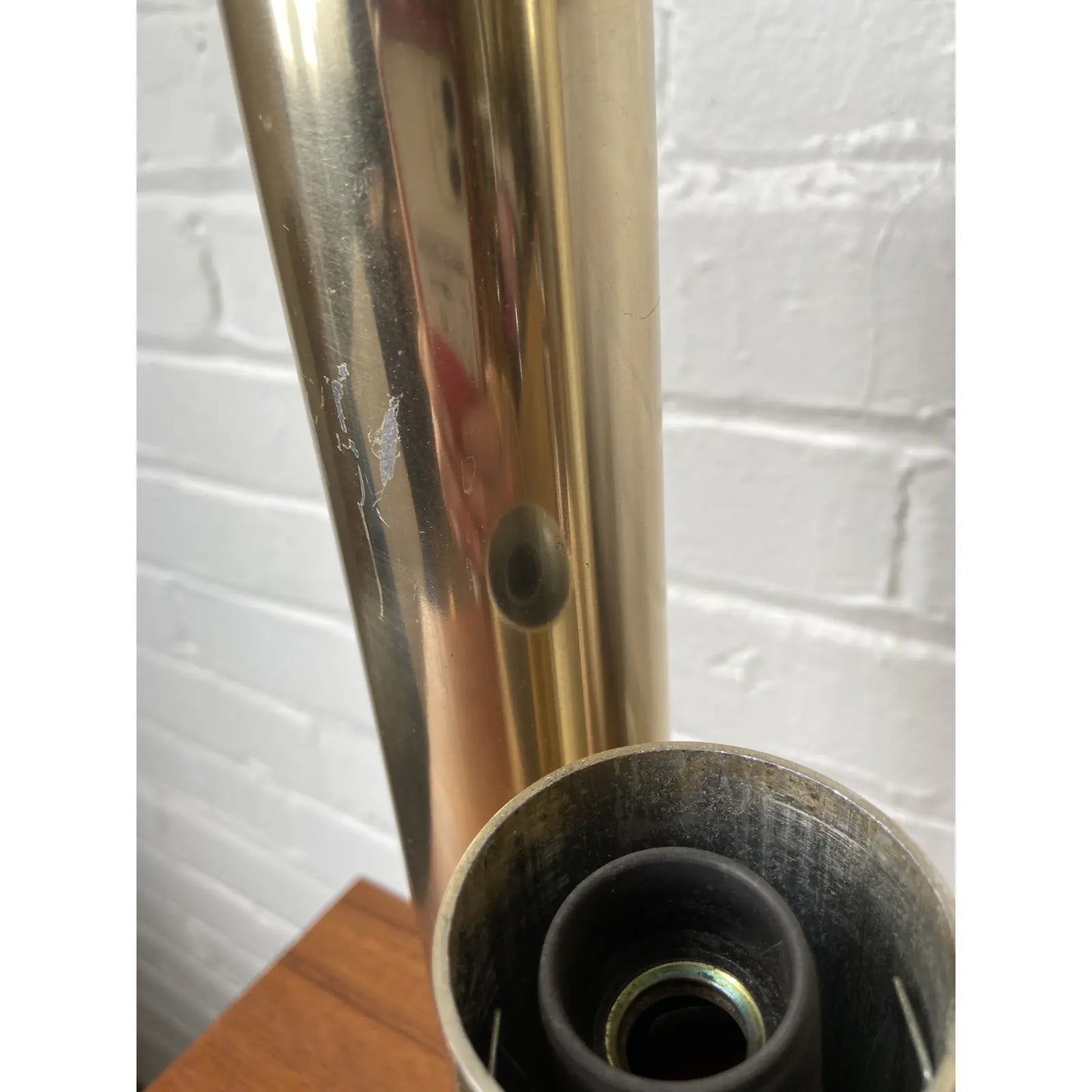 PAIR OF ITALIAN REGGIANI GOLD TUBULAR LAMPS