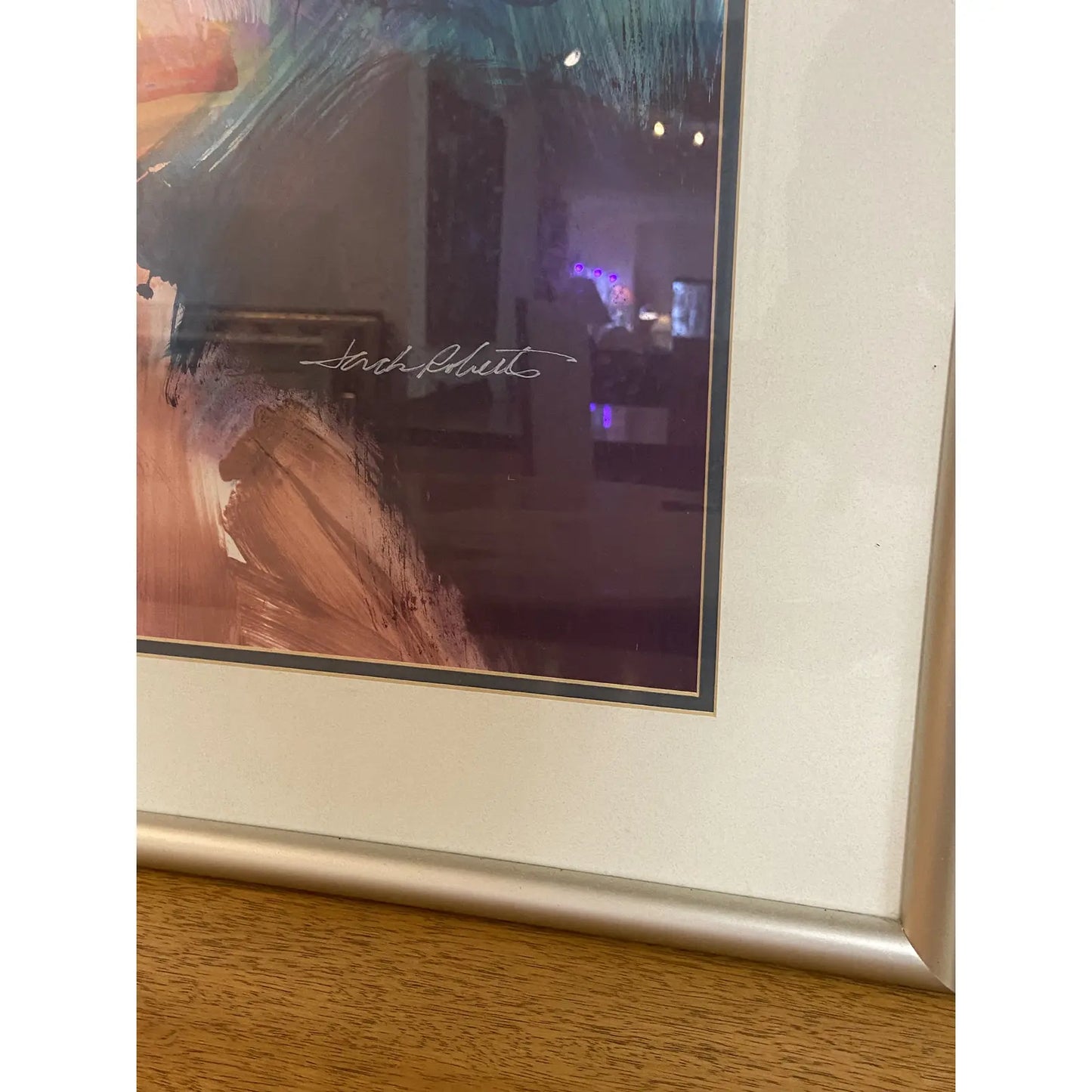 ABSTRACT LITHOGRAPH ARTWORK BY JACK ROBERTS, FRAMED