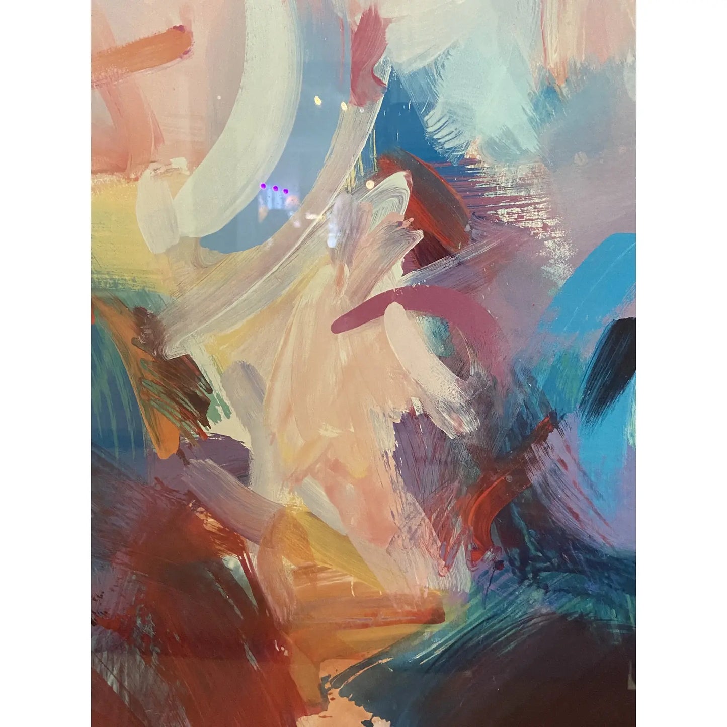 ABSTRACT LITHOGRAPH ARTWORK BY JACK ROBERTS, FRAMED