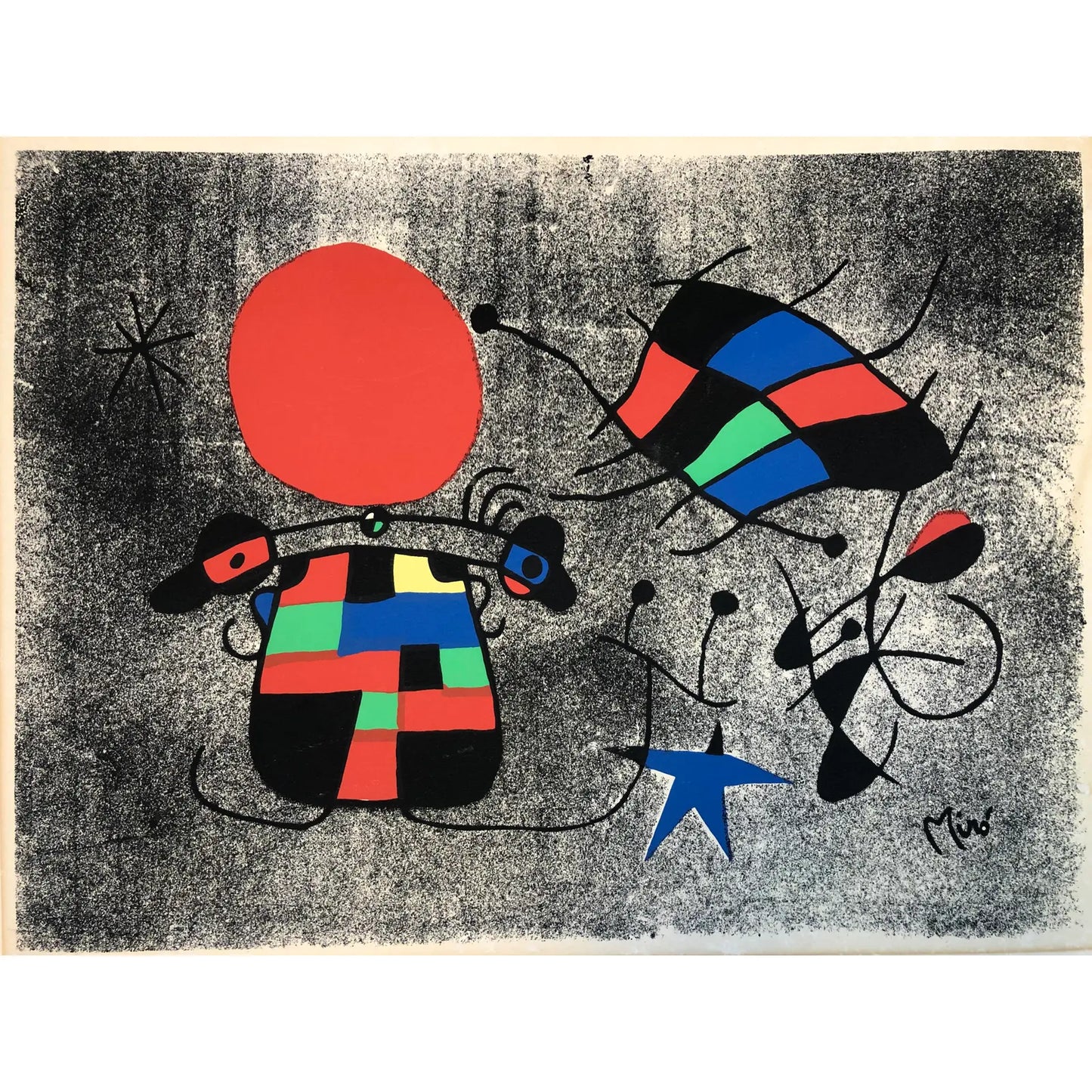 ORIGINAL JOAN MIRO LITHOGRAPH "THE SMILE OF THE FLAMBOYANT WINGS"
