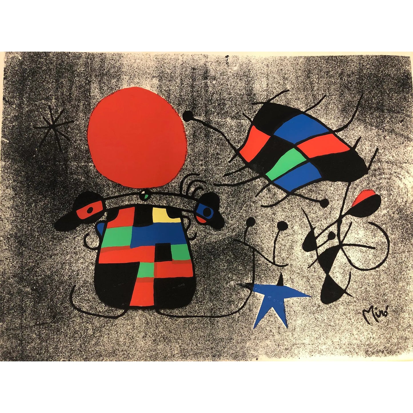 ORIGINAL JOAN MIRO LITHOGRAPH "THE SMILE OF THE FLAMBOYANT WINGS"