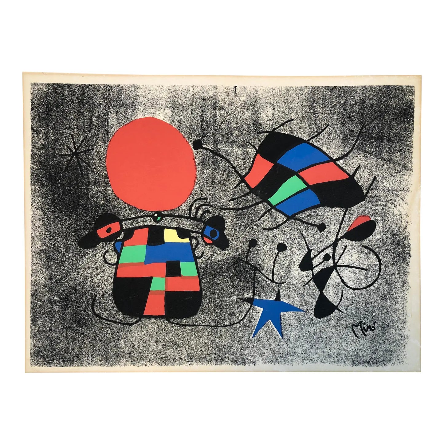 ORIGINAL JOAN MIRO LITHOGRAPH "THE SMILE OF THE FLAMBOYANT WINGS"