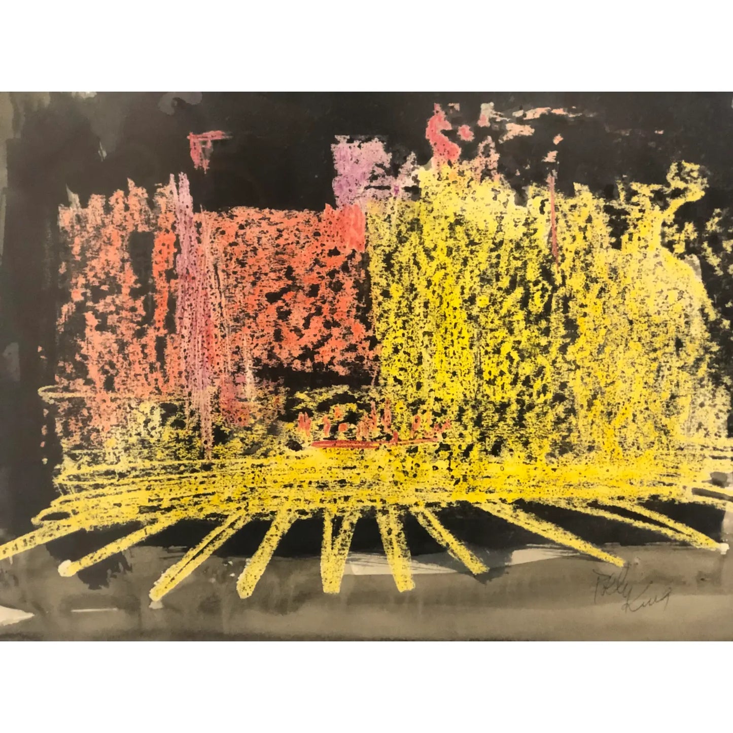 POLLY KING GOUCHE ON PAPER - FRAMED
