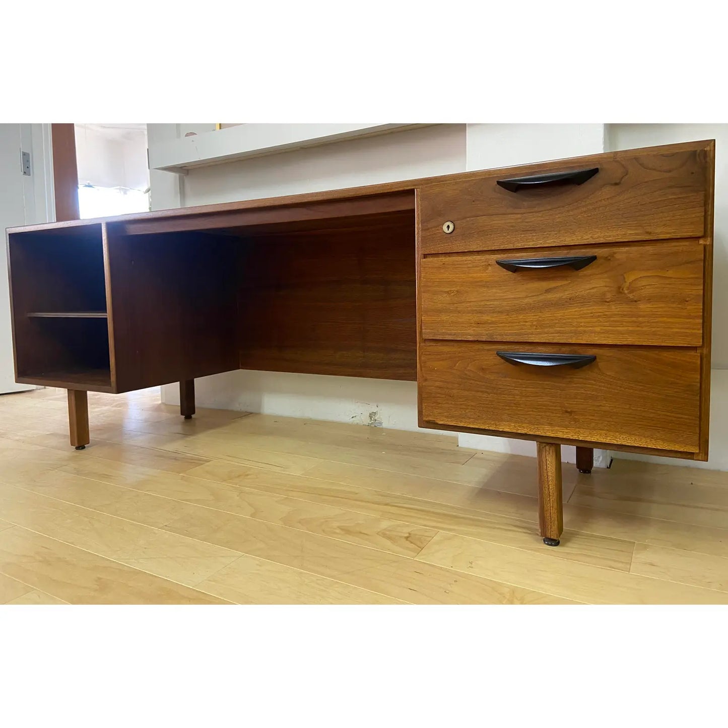 RESTORED MCM WALNUT DESK/VANITY BY JENS RISOM