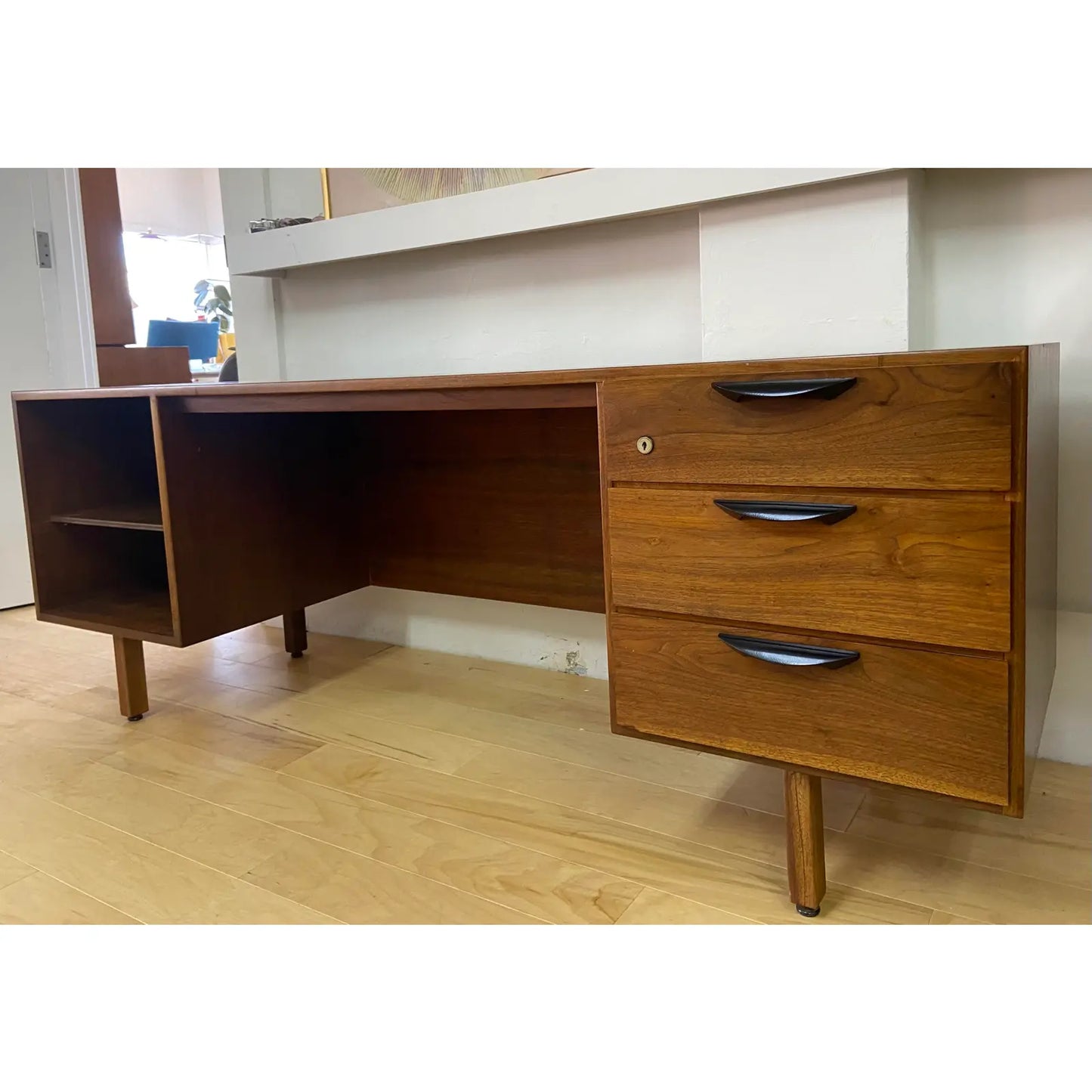 RESTORED MCM WALNUT DESK/VANITY BY JENS RISOM